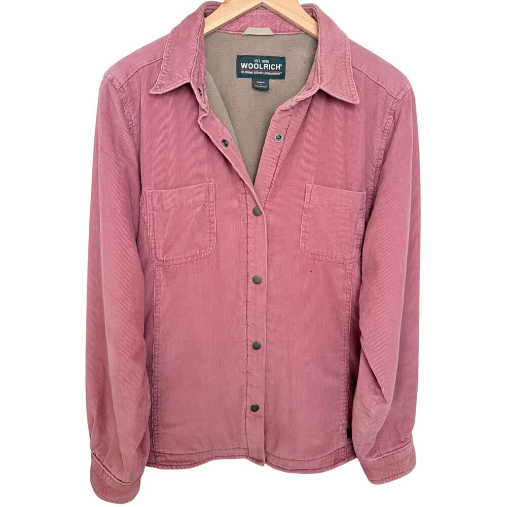 Woolrich Jacket Women's L Pink Beige Fleece Lined